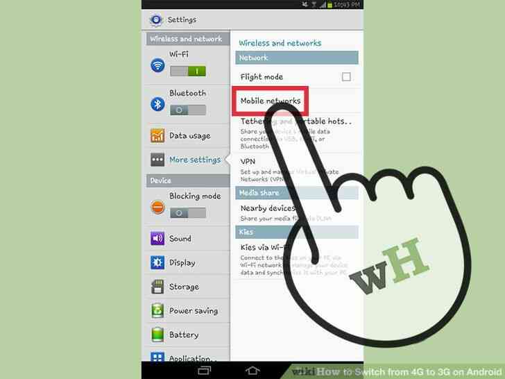 Image intitulée passer de la 4G à la 3G sur Android l
